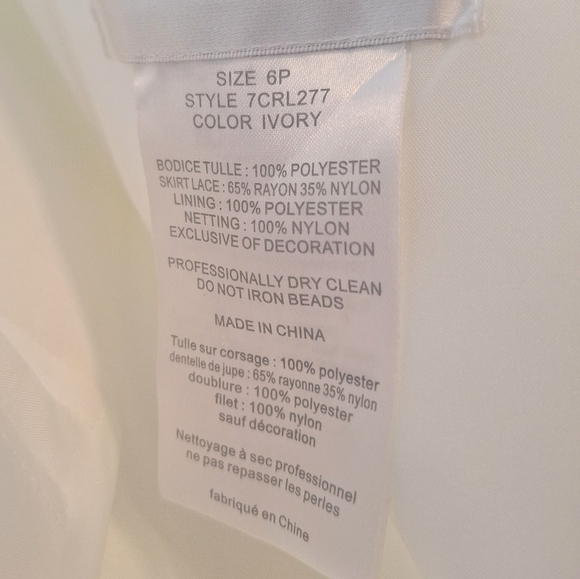 Oleg cassino  strapless sweetheart lace trumpet wedding dress gown sz 6P - Picture 9 of 12